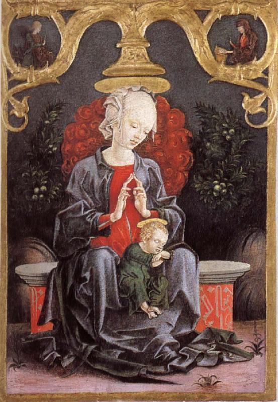 Cosimo Tura Madonna and child in a tradgard